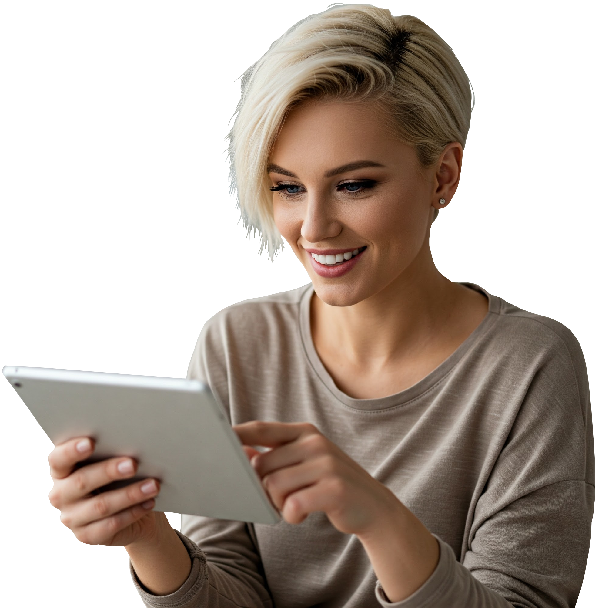 Woman enjoying her experience on a mobile friendly website